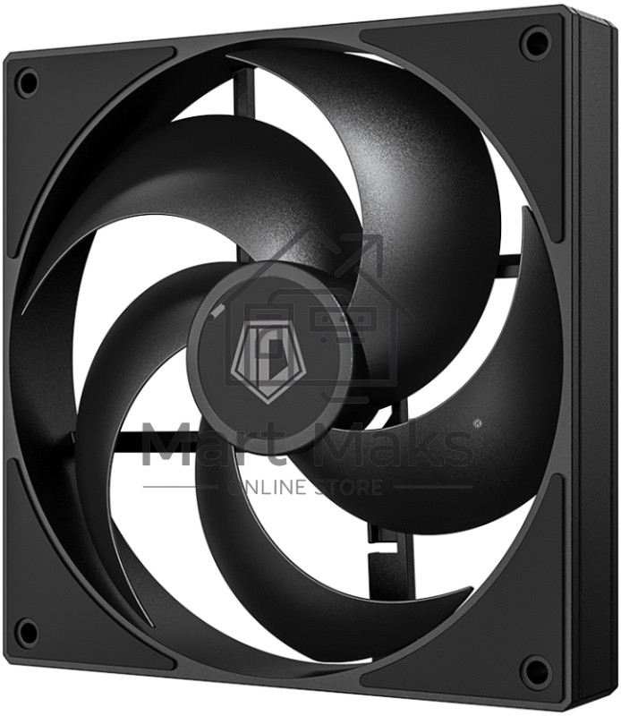 Вентилятор для корпуса ID-Cooling AS-140-K черный, 140 мм, 1800 об/мин, 24.9 дБ, 4 pin
