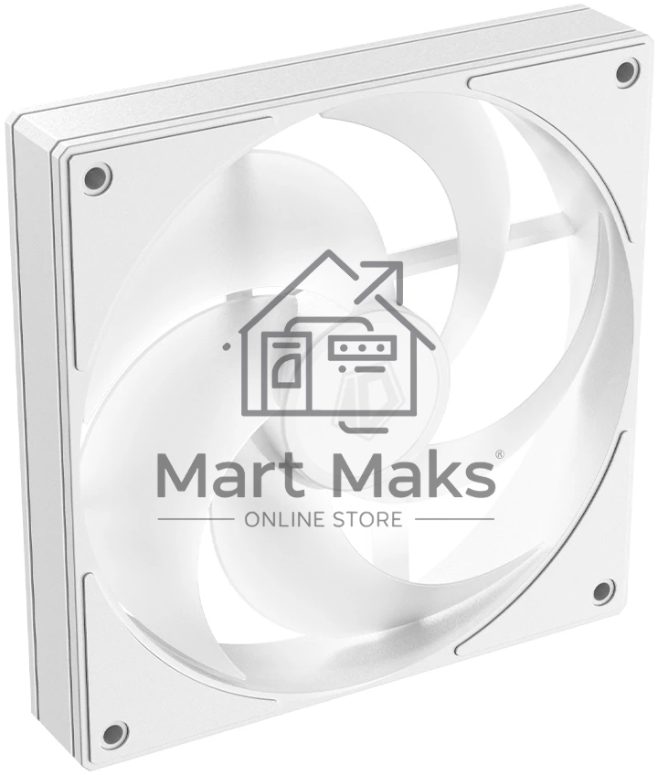 Вентилятор для корпуса ID-COOLING AS-140-ARGB-W белый, 140 мм, 1800 об/мин, 24.9 дБ, 4 pin