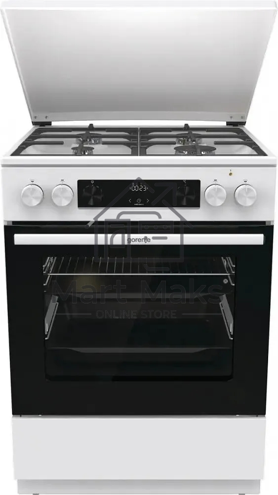 Плита комбинированная Gorenje GKS6C71WF белый, конфорок 4 газовых, духовка 71 л, 60 см x 85 см x 60 см