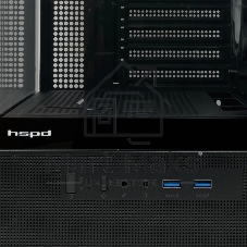 Компьютерный корпус HSPD F710, Panoramic Mid Tower, черный, TG, 0.5 SPCC, 3x120мм ARGb E-ATX, ATX, mATX, mITX 185/395/270мм 2x2.5