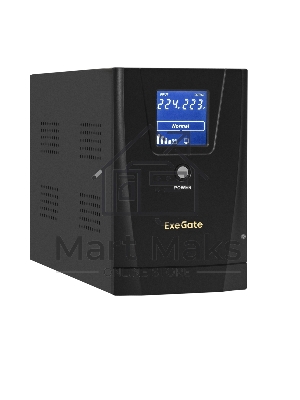 Источник бесперебойного питания ExeGate EX292630RUS SpecialPro Smart LLB-2000.LCD.AVR.1SH.2C13.RJ.USB 2000VA/1200W, LCD, AVR, 1*Schuko+2*C13,RJ45/11,USB, металлический корпус, черный