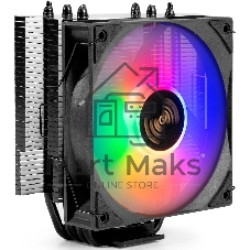 Кулер для процессора ExeGate Dark Magic EXX400V3 PWMRGB, 120 мм, алюминий/медь, 800-1800 об/мин, 11-33 дБ, 4 pin PWM, 140 Вт, высота 148 мм, RGB