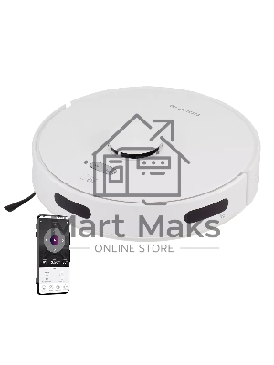 Робот-пылесос Polaris PVCR 6001 WIFI IQ Home белый, 3200 мAч Li-Ion, уборка суxая/влажная, пылесборник контейнер 0.4 л