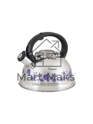 Чайник для плиты из нерж. стали MALLONY MAL-0417B с рисунком, меняющим (3,0 литра, со свистком, капсульное дно) (002103)