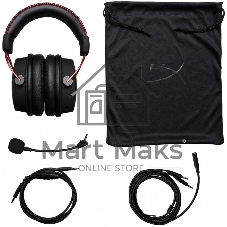 Гарнитура HyperX Cloud Alpha чёрный-красный, проводная, 2 x 3.5 мм, съёмный микрофон с шумоподавлением, регулятор громкости на кабеле