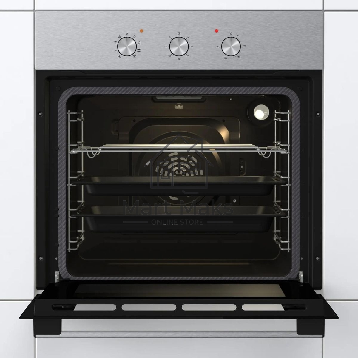 Встраиваемый духовой шкаф электрический Gorenje BO6727E03NX, черный/серебристый