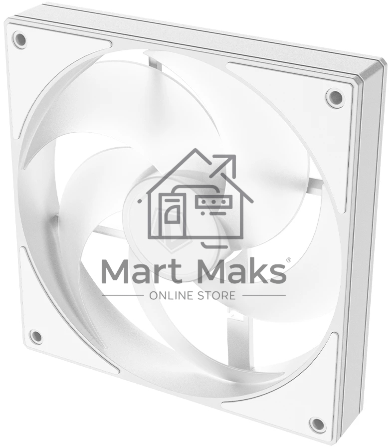 Вентилятор для корпуса ID-COOLING AS-140-ARGB-W белый, 140 мм, 1800 об/мин, 24.9 дБ, 4 pin