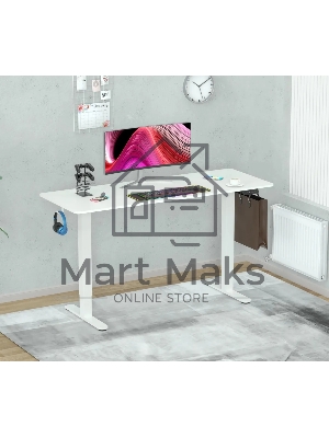 Стол для компьютера Cactus CS-EDL-WWT столешница ДСП, белый каркас белый