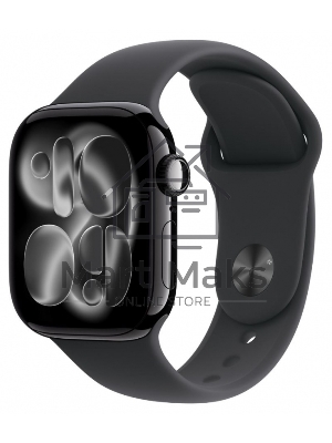 Смарт-часы Apple Watch Series 11 A3333 46мм OLED корп.черный Sport Band рем.черный разм.брасл.:S/M (MEUW4AM/A)