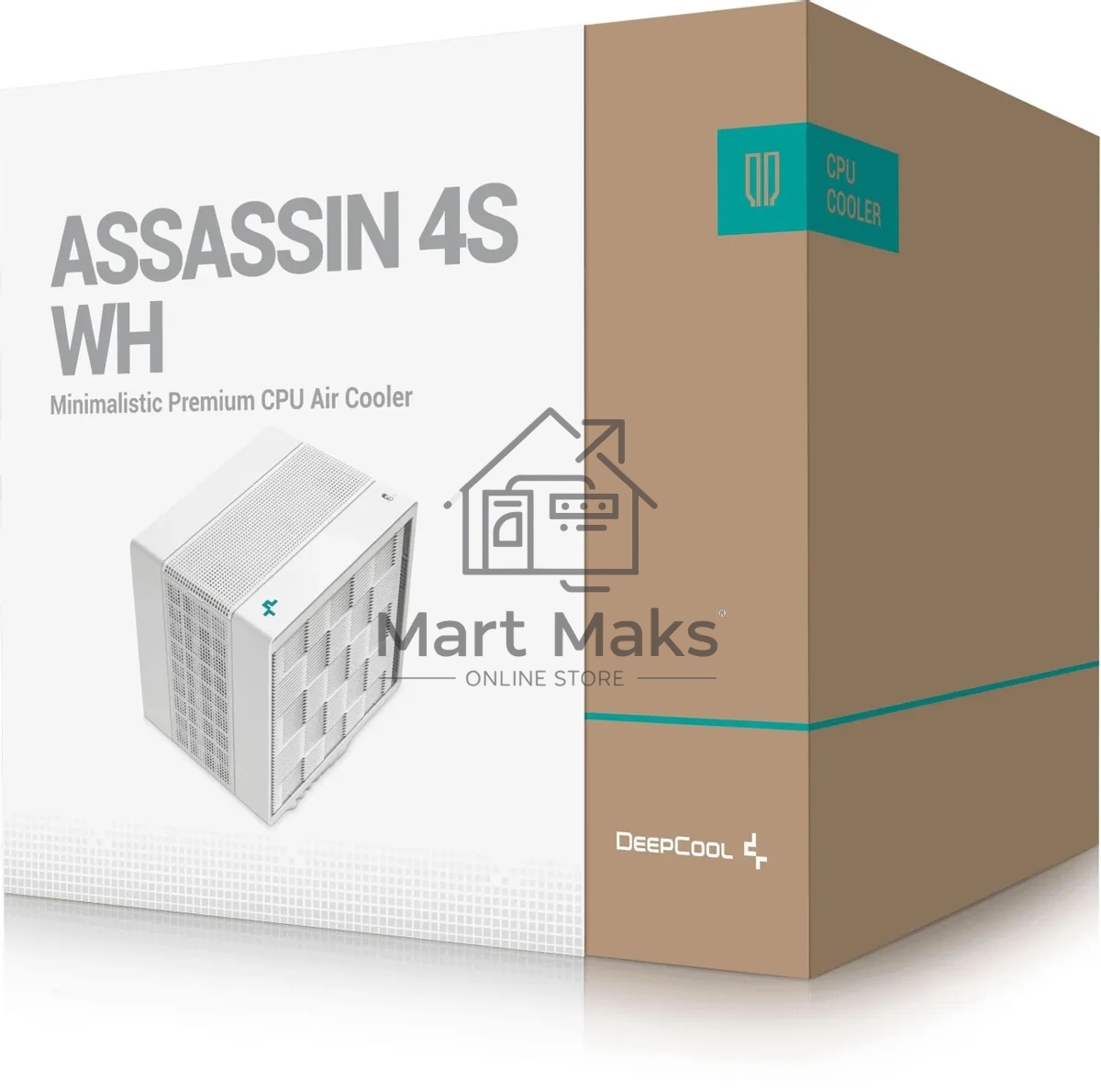 Кулер для процессора DEEPCOOL ASSASIN 4S WH белый, 140 мм, алюминий/медь, 1800 об/мин, 29.3 дБ, 4 pin, 250 Вт, 164 мм