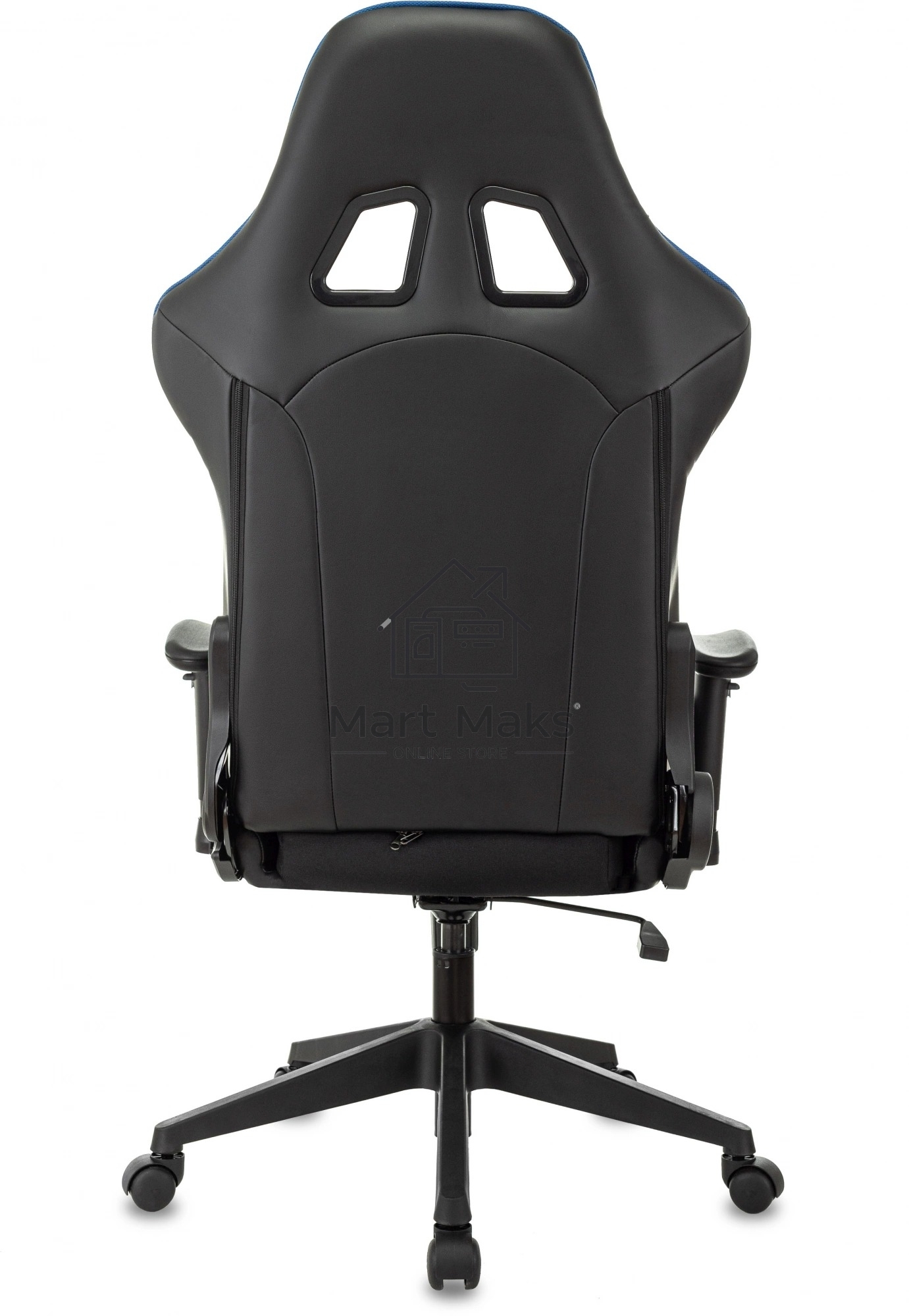 Кресло игровое Бюрократ VIKING 4 AERO BLUE черный/синий, искусст.кожа/ткань, две подушки