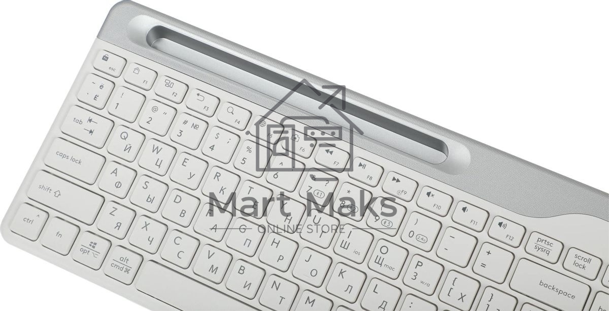 Клавиатура беспроводная A4Tech Fstyler FBK25, USB, Bluetooth/Радиоканал, белый/серый