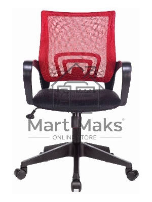 Кресло компьютерное Бюрократ CH-695N/R/TW-11 спинка сетка красный TW-35N, сиденье черный TW-11