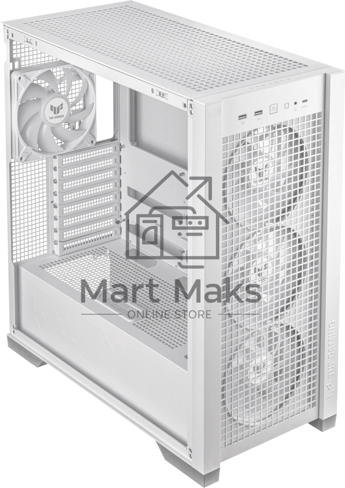 Компьютерный корпус ASUS TUF GAMING GT302 TG ARGB белый/ GT302/ARGB FANS/WHT (90DC00I3-B19000)