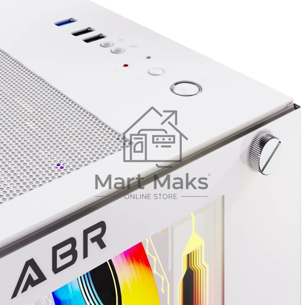 Компьютерный корпус ABR Sea View White (1*USB Type-C, 2*USB 2.0, HD Audio, 4xRGB Fan, ATX, Micro-ATX)