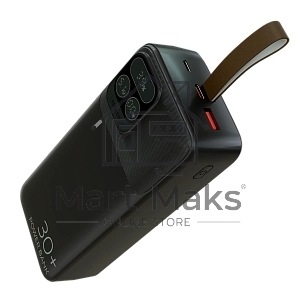 Портативный аккумулятор More choice (4620202550637) PB55-30 с кабелем 1USB 3.0A 22.5W PD - 30000mAh черный