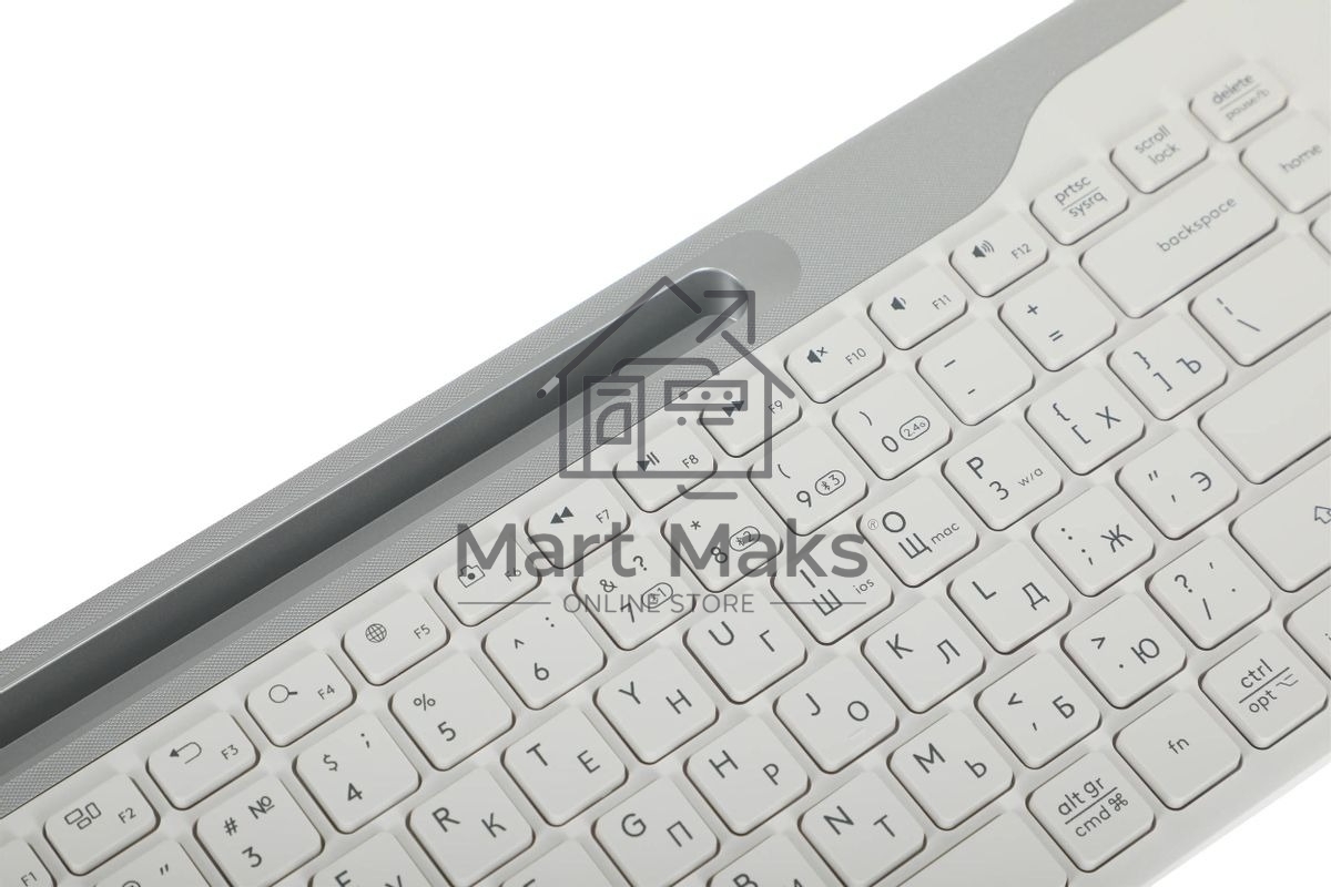 Клавиатура беспроводная A4Tech Fstyler FBK25, USB, Bluetooth/Радиоканал, белый/серый