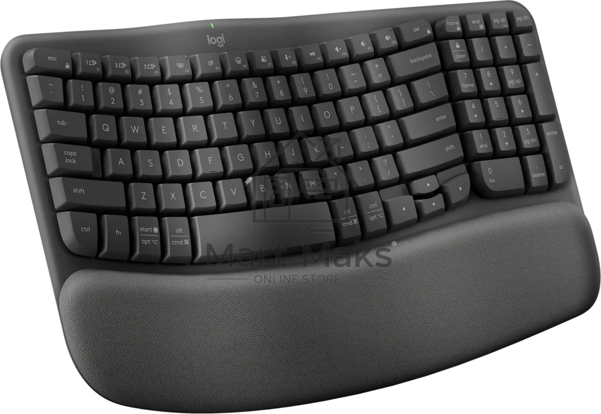 Клавиатура Logitech Wave Keys беспроводная, Bluetooth, радиоканал, серый
