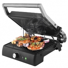 Электрический пресс-гриль Endever Grillmaster 225, серебристый/черный, 2300 Вт, терморегулятор, размер пов-ти 28х17 см