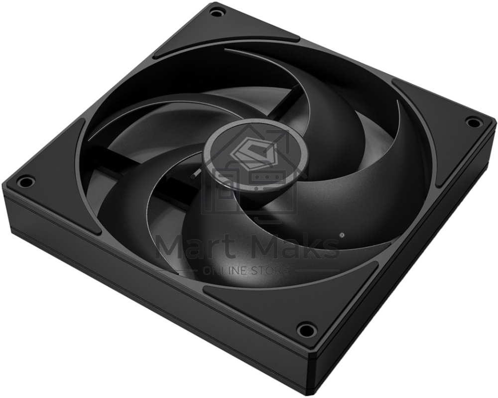 Вентилятор для корпуса ID-Cooling AS-140-K черный, 140 мм, 1800 об/мин, 24.9 дБ, 4 pin
