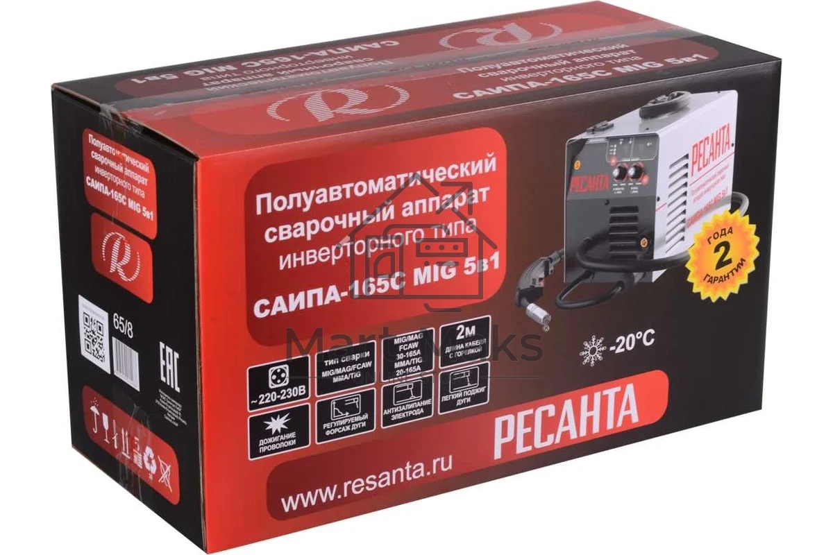 Сварочный аппарат Ресанта САИПА-165 инвертор MIG-MAG