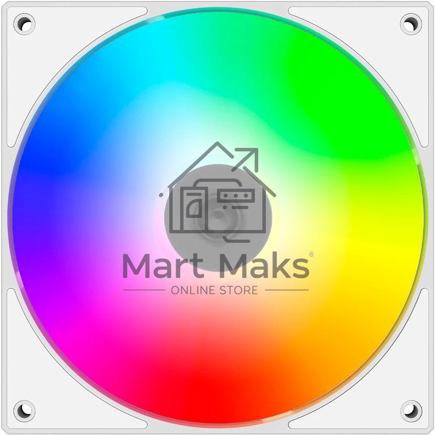 Вентилятор для корпуса ID-COOLING AS-140-ARGB-W белый, 140 мм, 1800 об/мин, 24.9 дБ, 4 pin