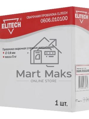 Проволока сварочная ELITECH 0606.010100 (стальная омедненная) 0.8мм масса 5кг