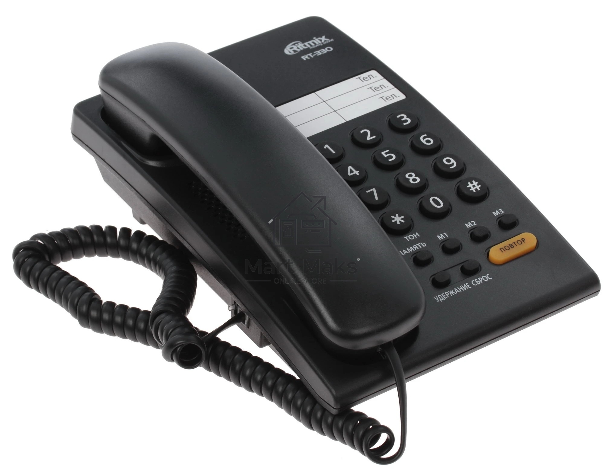 Телефон проводной Ritmix RT-330 черный