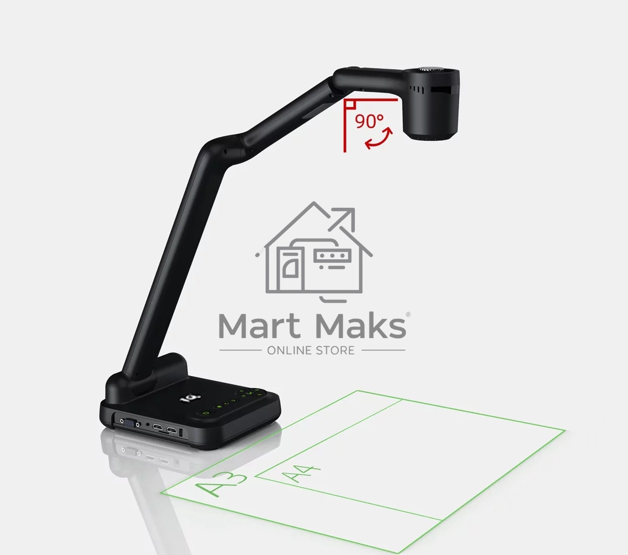 Документ-камера IQBoard [IQView E4521] 8 мегапикселей (разрешение 3840x2160), 10 digital zoom, интерфейсы: HDMI, VGA, USB 2.0, встроенное программное обеспечение без установки на ПК