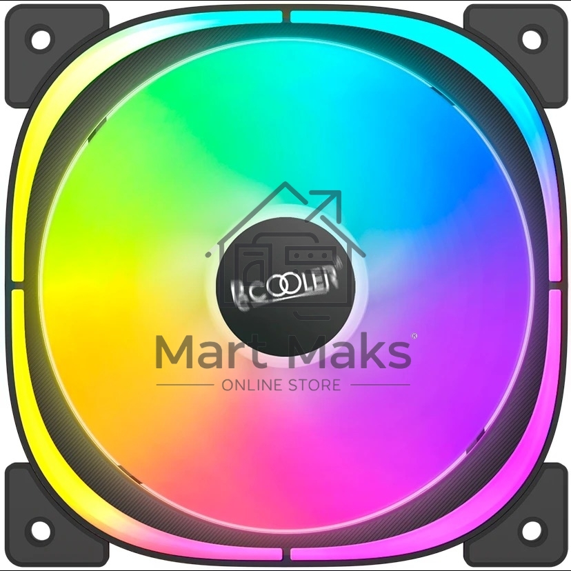 Кулер для корпуса Case Cooler PCCooler EF 120 ARGB BK 3 IN 1 (120x120x25mm, 4-pin PWM, ARGB, 37.98CFM, 25.7dBA, 1500RPM, Black, 3pcs)