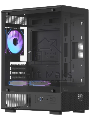 Корпус Formula Crystal Z1CM Plus AR v2 черный без БП mATX 5x120мм 1xUSB3.0 audio bott PSU