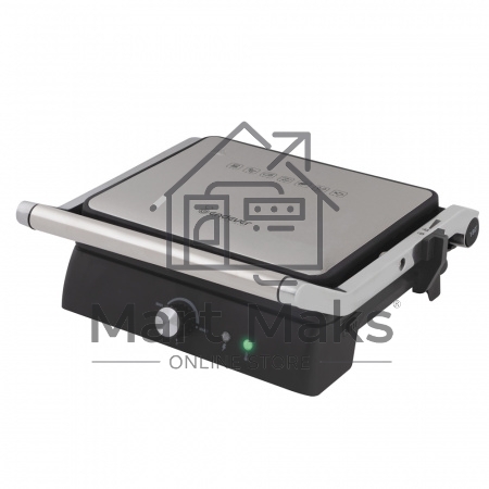 Электрический пресс-гриль Endever Grillmaster 225, серебристый/черный, 2300 Вт, терморегулятор, размер пов-ти 28х17 см