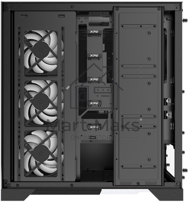Компьютерный корпус XPG INVADER X BLACK (INVADERXMT-BKCWW) Mid-Tower Gaming ATX PC Case with Panoramic View, Tempered Glass Panels, and RGB Lighting Black