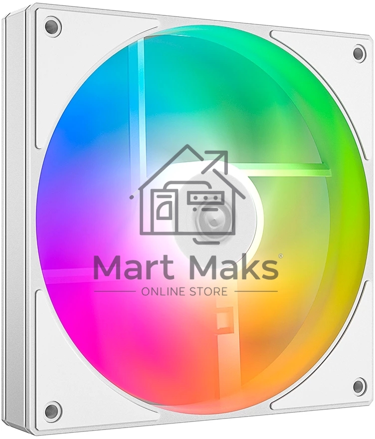 Вентилятор для корпуса ID-COOLING AS-140-ARGB-W белый, 140 мм, 1800 об/мин, 24.9 дБ, 4 pin