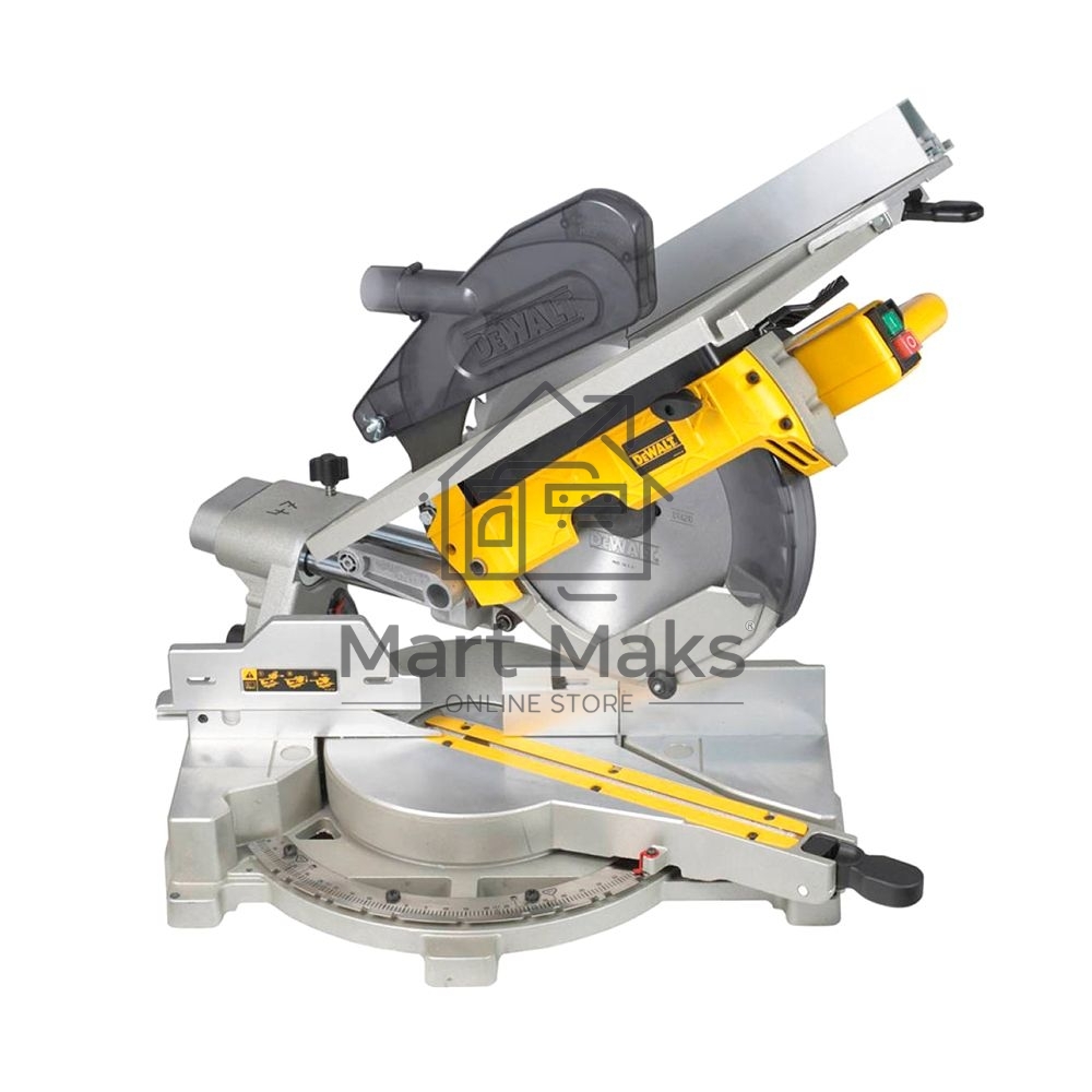 Торцовочная пила DeWalt D27111-QS 1500 Вт, 3000 об/мин, диск 305х30 мм, наклон 45°, угол поворота право/лево 60/50°, шт