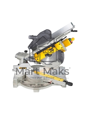 Торцовочная пила DeWalt D27111-QS 1500 Вт, 3000 об/мин, диск 305х30 мм, наклон 45°, угол поворота право/лево 60/50°, шт