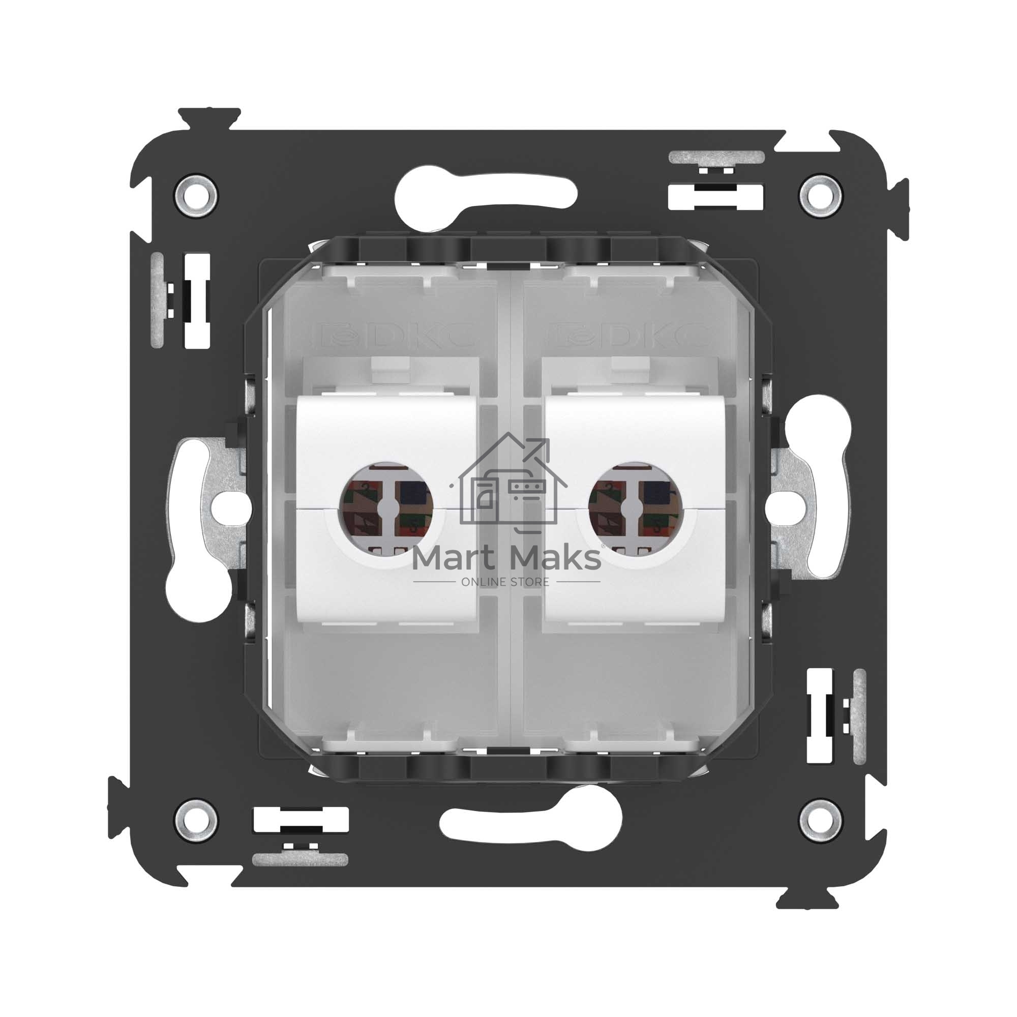 Розетка компьютерная DKC Avanti 4400664 RJ-45 без шторки в стену, кат.5е двойная, 