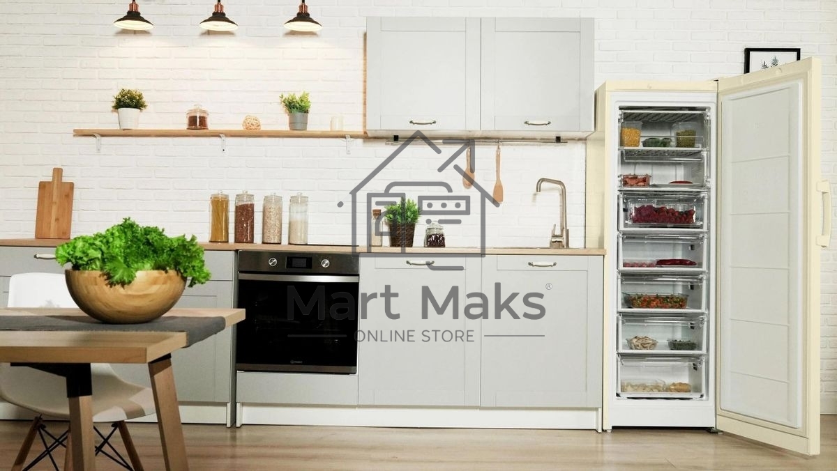 Морозильная камера Indesit DSZ 5175 E, бежевый, 261 л, 4 ящика