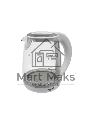 Чайник электрический Atlanta, ATH-2471 бел, стекло Стекло, 2л, 2200Вт, белый, температурная иллюминация, защита от перегрева без воды.