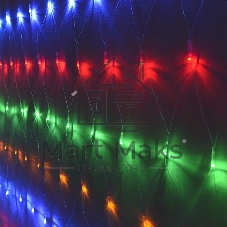 Гирлянда светод. Funray Cетка ML-144M, 1.0*1.5м, 144LED, мульти(4цв.), IP20,прозрачный шнур 1,5м,контр