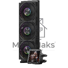 Система жидкостного охлаждения PCCooler DT360 ARGb Display BK (300W, 360мм, LED temp., черный, ARGb/Fans: 3x120мм, 83.83CFM, 3000RPM/Pump height 62мм, 15dBA, 2600RPM, Rad thickness 27мм/S: 1851, 1700, 1200, 115X, AM5, AM4)