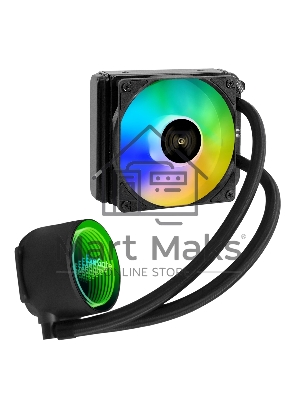 Комплект водяного охлаждения ExeGate BlackWater-120V3.PWM.ARGB (3 PIN 5V ADDRESSABLE RGB подсветка, LGA2066/2011/1366/1150/1151/1155/1156/1200/1700/1851/AM4/AM5/FM1/FM2/FM2+/AM2/AM2+/AM3/AM3+, TDP 150W, Fan 120мм 4pin PWM 600-1800RPM Hydro bearing, помпа 