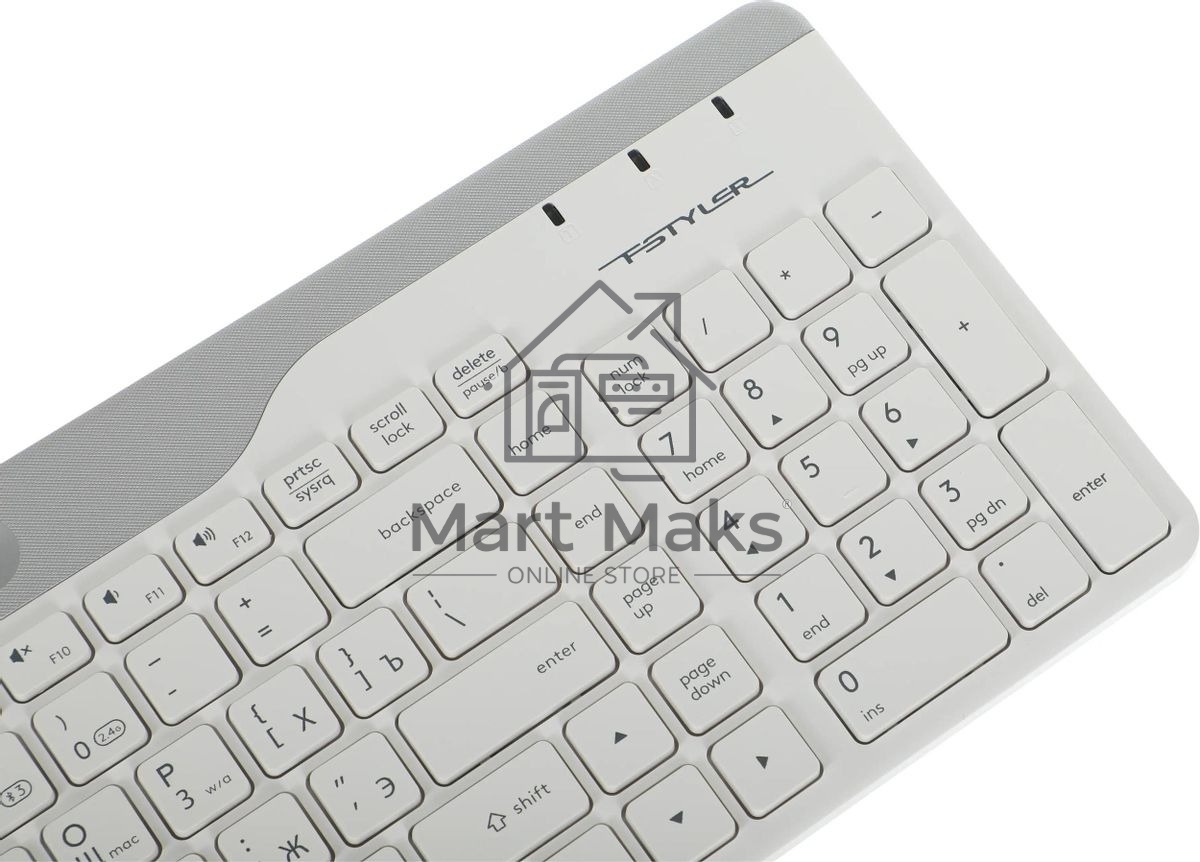 Клавиатура беспроводная A4Tech Fstyler FBK25, USB, Bluetooth/Радиоканал, белый/серый