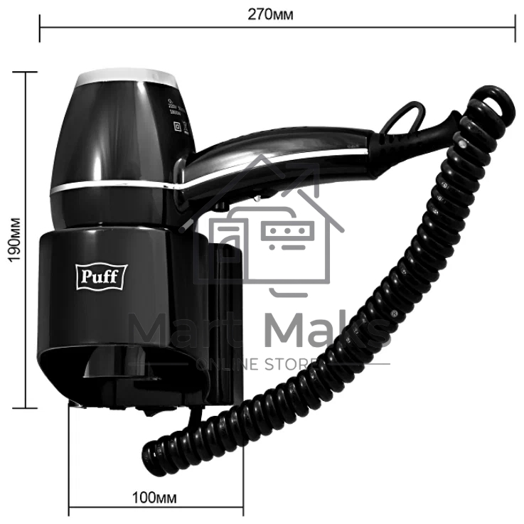Фен Puff 1800Вl 1800Вт черный