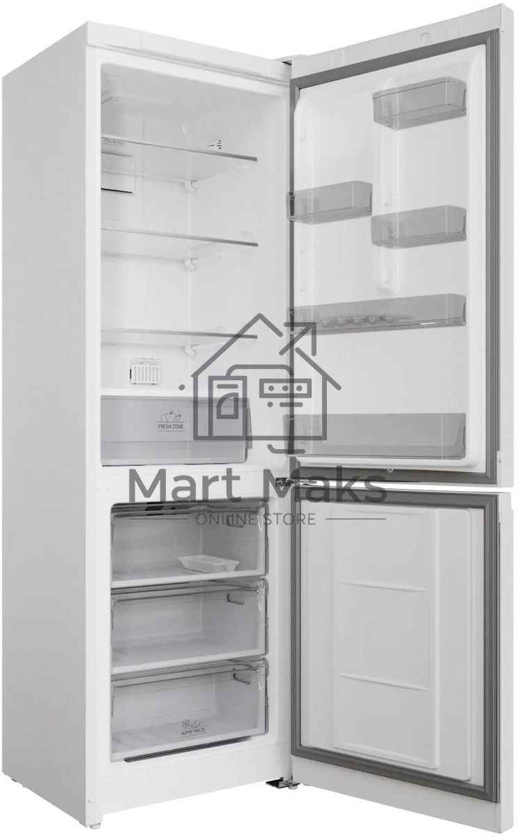 Холодильник Hotpoint HT 5180 W белый/серебристый, двухкамерный 220/78л морозилка снизу, Total No Frost