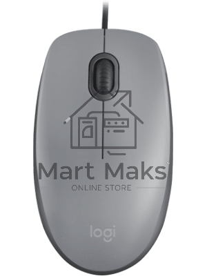 Мышь проводная Logitech M110 серый, 1000 dpi, USB, кнопки - 3
