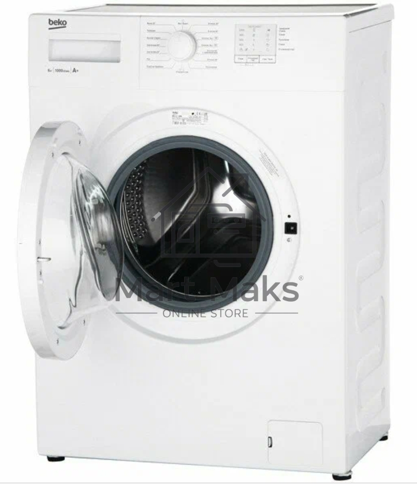 Стиральная машина Beko WRE6511BWW (R) белый, загрузка фронтальная 6 кг, 1000 об/мин., класс: А