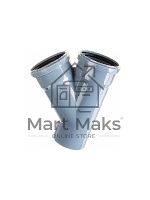 Тройник канализационный (полипропилен) 110x110/45град.