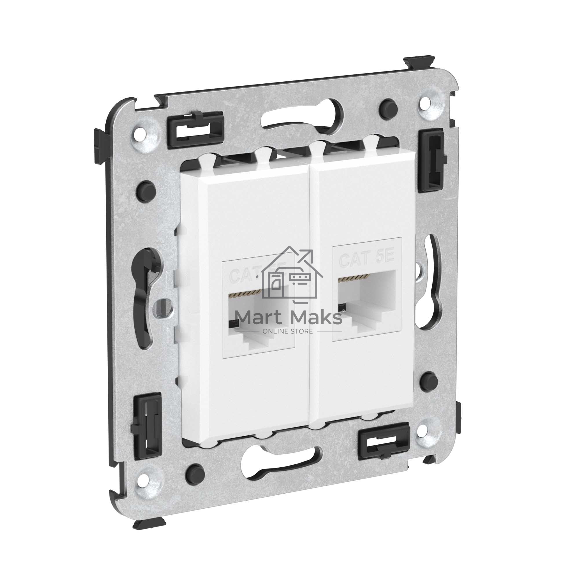 Розетка компьютерная DKC Avanti 4400664 RJ-45 без шторки в стену, кат.5е двойная, 
