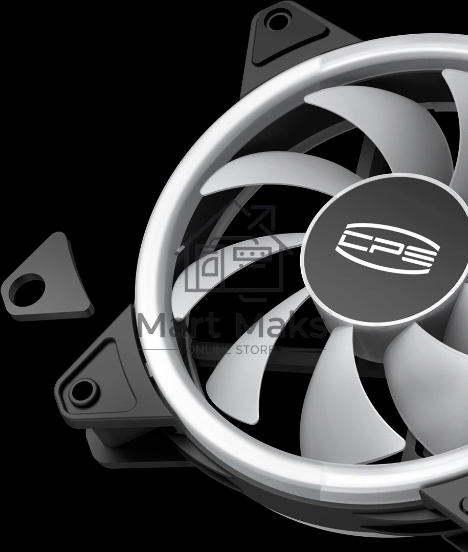 Кулер для корпуса Case Cooler PCCooler F3 T120 ARGB BK 3IN1 (120x120x25mm, 4-pin PWM, ARGB, 46CFM, 21.6dBA, 1800RPM, Black, 3pcs)